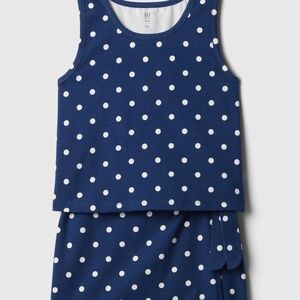 NWT Kids Skort Two-Piece Outfit - Blue Polka Dot Dress - Girls (XL/12)